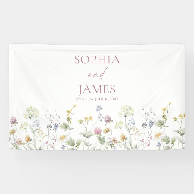 Wildblumen-Hochzeit im Blumen Garten Banner (Horizontal)