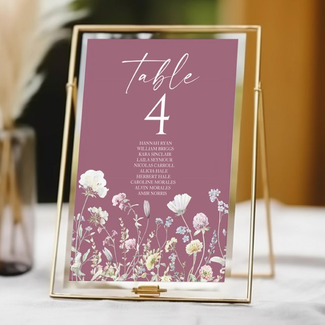 Wildblumen-Hochzeit im Blumen-Garten Tischnummer (Von Creator hochgeladen)