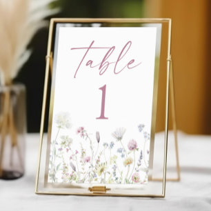 Wildblumen-Hochzeit im Blumen- und Gartenstil Tischnummer
