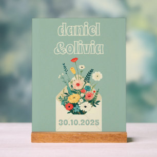 Wildblumen Hochzeit im botanischen Garten Acrylschild
