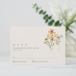 Wildblumen Hochzeit im botanischen Garten RSVP Karte