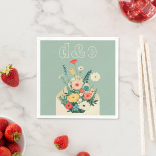 Wildblumen Hochzeit im botanischen Garten Serviette