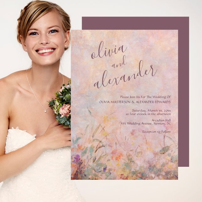 Wildblumen Hochzeit mit Aquarellblumen Einladung (Wildflowers Watercolor Floral Wedding Invitation)