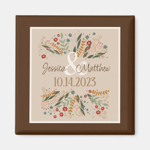 Wildblumen-Hochzeit Moderne Elegante Inspirativitä Magnet