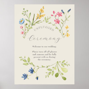 Wildblumen-Hochzeit ohne Technik Zeremonie Poster