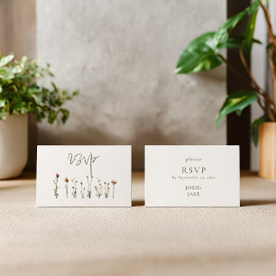 Wildblumen Hochzeit Rsvp Begleitkarte