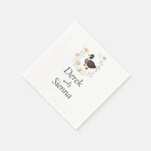 Wildblumen-Hochzeit Stockente Serviette