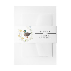 Wildblumen-Hochzeit Stockenten-Ente Einladungsbanderole