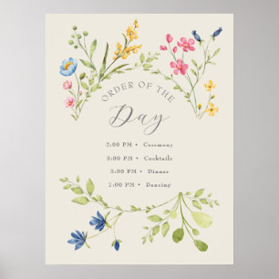 Wildblumen-Hochzeit Tagesordnung Poster