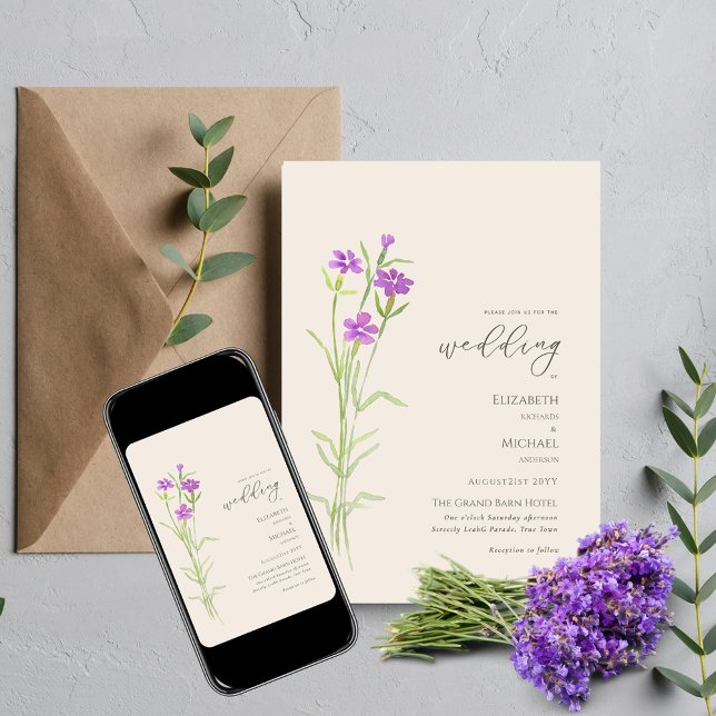 Wildblumen Hochzeiten laden Blumendruck oder Digit Einladung (Von Creator hochgeladen)
