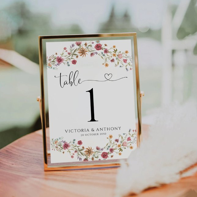 Wildblumen Hochzeiten von Tischnummern (Von Creator hochgeladen)