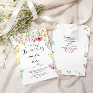 Wildblumen-Hochzeits-Schöne-Blumen-Name-Frame Einladung