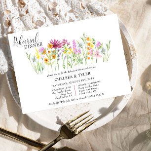 Wildblumen-Hochzeits-Wiesenblumen-Probedinner Einladung