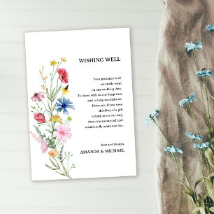 Wildblumen-Hochzeits-Wunschbrunnen Begleitkarte