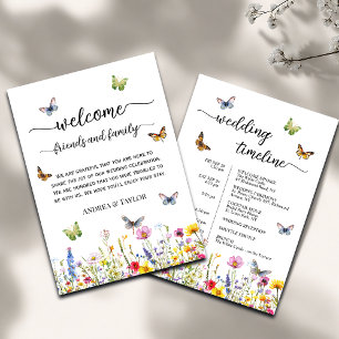 Wildblumen Hochzeitsbrief und Zeitkarte Einladung