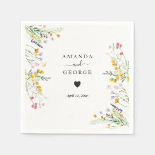 Wildblumen Hochzeitscocktails Serviette