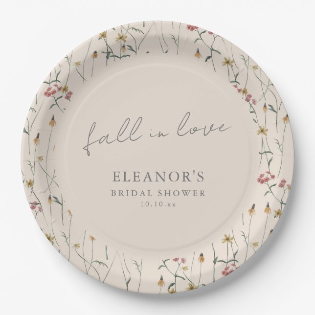 Wildblumen-Hochzeitsdusche Boho Floral Pappteller (Vorderseite)