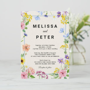 Wildblumen-Hochzeitseinladung Einladung