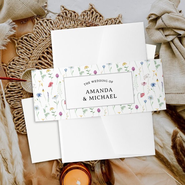 Wildblumen Hochzeitsfeiern Bauchband Einladungsbanderole (Von Creator hochgeladen)
