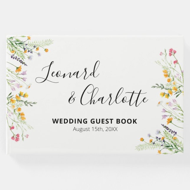 Wildblumen Hochzeitsgäste buchen Gästebuch (Vorderseite)