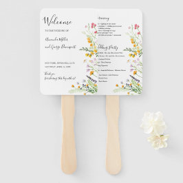 Wildblumen Hochzeitsprogramm Fan Fächer