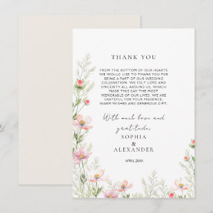 Wildblumen Hochzeitstag Dankeschön-Karte Dankeskarte