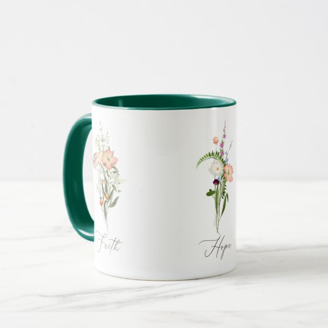 Wildblumen hoffen Liebe Tasse (Vorderseite Links)