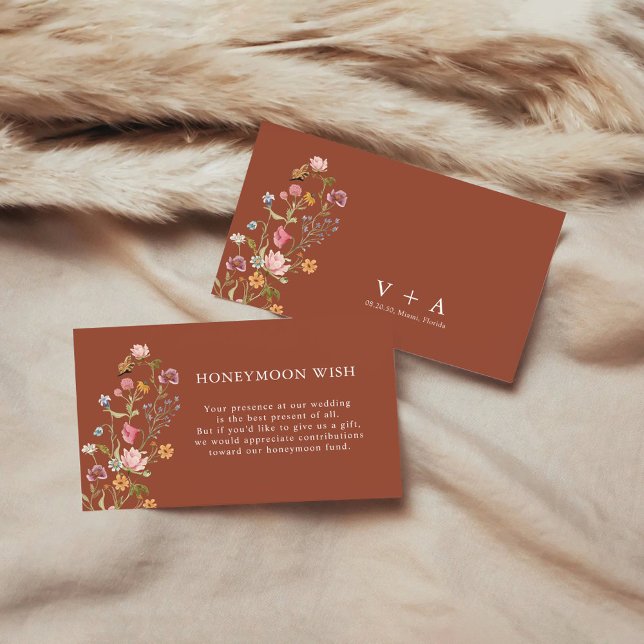 Wildblumen Honeymoon Wish Enclosure Card Begleitkarte (Von Creator hochgeladen)