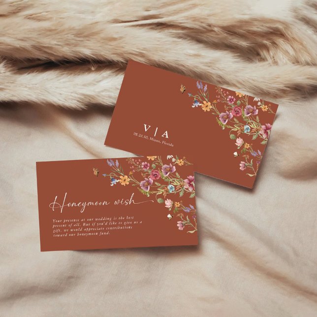 Wildblumen Honeymoon Wish Enclosure Card Begleitkarte (Von Creator hochgeladen)