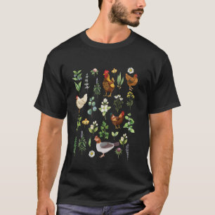 Wildblumen-Hühner-Garten-Bauernhof-Tierliebhaber-B T-Shirt