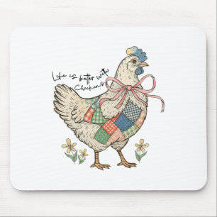 Wildblumen-Hühnerschleife Leben besser mit Hühnern Mousepad
