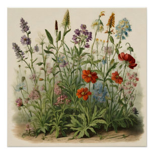 Wildblumen Illustration Poster
