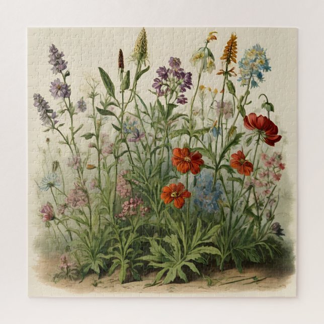 Wildblumen Illustration Puzzle (Vertikal)