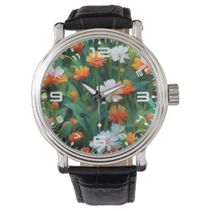 Wildblumen im Bereich 20632 Armbanduhr