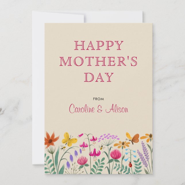 Wildblumen im Blumengeflecht zum Muttertag (Vorderseite)