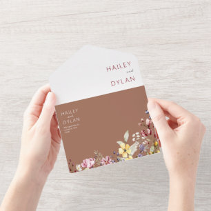 Wildblumen im Foto Siegel und Senden All In One Einladung