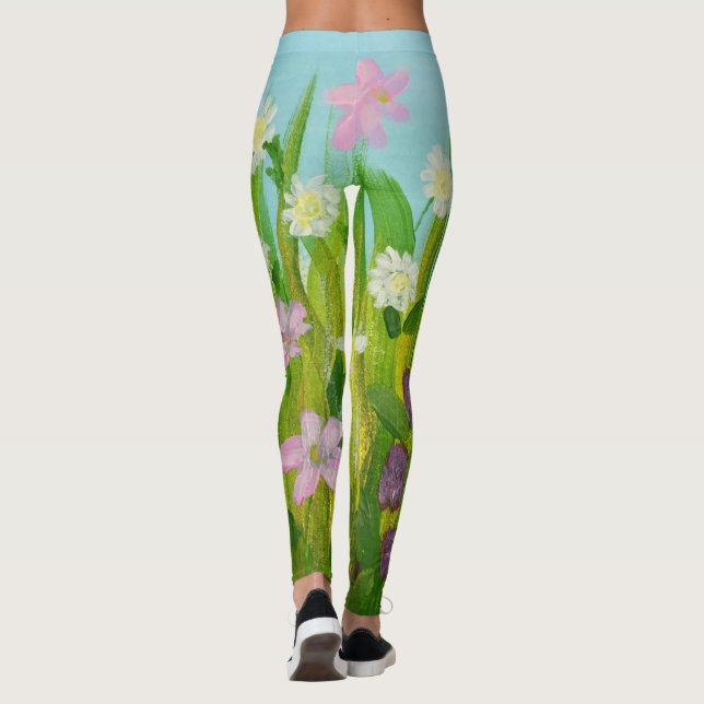 Wildblumen im Gras Leggings (Rückseite)