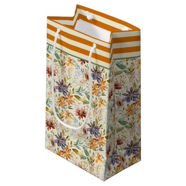 Wildblumen im Herbst Kleine Geschenktüte (Vorderseite Schrägansicht)