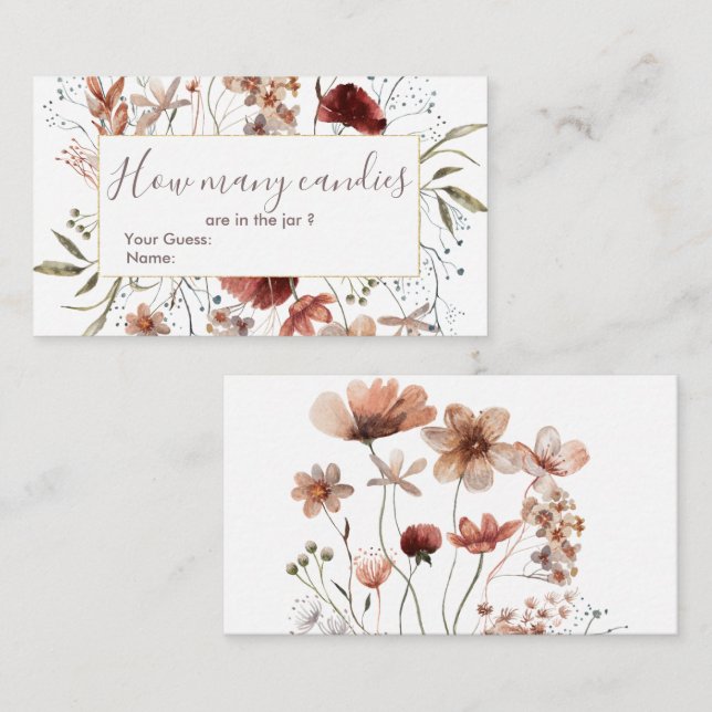 Wildblumen im Herbst schätzen, wie viele Kanonen Begleitkarte (Vorne/Hinten)