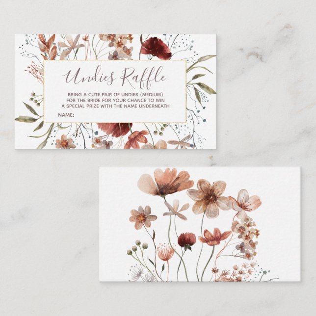 Wildblumen im Herbst Undies-Umschließungskarte Begleitkarte (Vorne/Hinten)