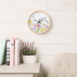 Wildblumen im Sommer Wiesen Uhr<br><div class="desc">Bringen Sie die Schönheit der Natur in Ihre Zuhause mit dieser Watercolor Wildblumen Spring Clock. Das farbenfrohe Blumendesign verleiht der Einrichtung eine Touch Frühling. Diese Frühjahrsuhr ist ein Geschenk für alle, die Natur und Blumendekor Liebe. Es ist eine wunderbare Ergänzung zu allen Wohnzimmern, Schlafzimmern oder Gästezimmern.</div>