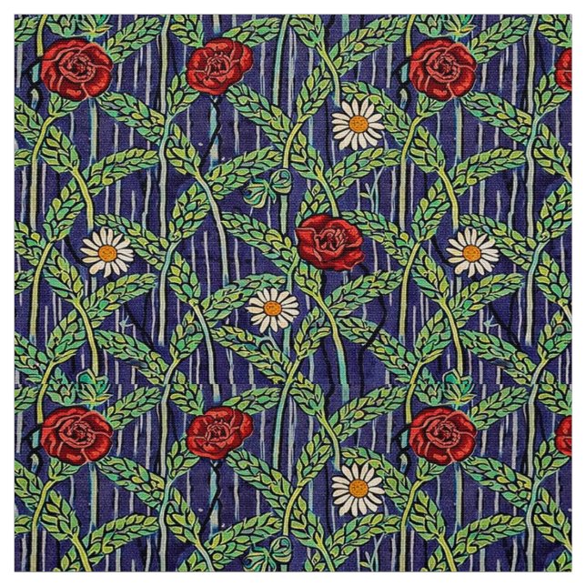 Wildblumen im Weizenfeld-Muster Stoff (Muster)