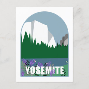 Wildblumen im Yosemite Nationalpark Illustration Postkarte