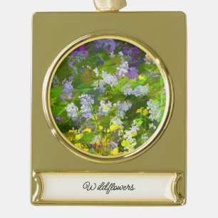 Wildblumen Impasto Malerei - Originelle Blume Kuns Banner-Ornament Gold