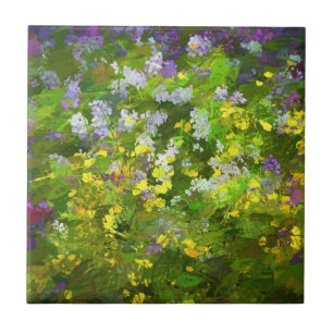 Wildblumen Impasto Malerei - Originelle Blume Kuns Fliese