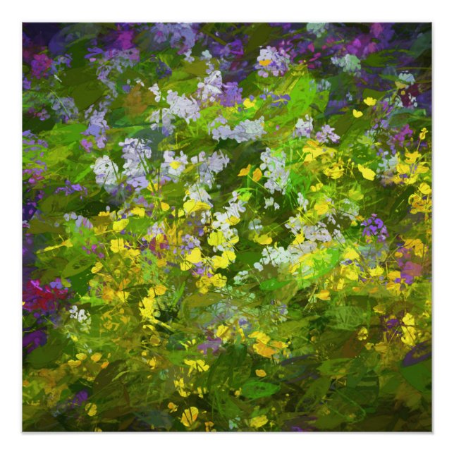 Wildblumen Impasto Malerei - Originelle Blume Kuns Poster (Vorderseite)