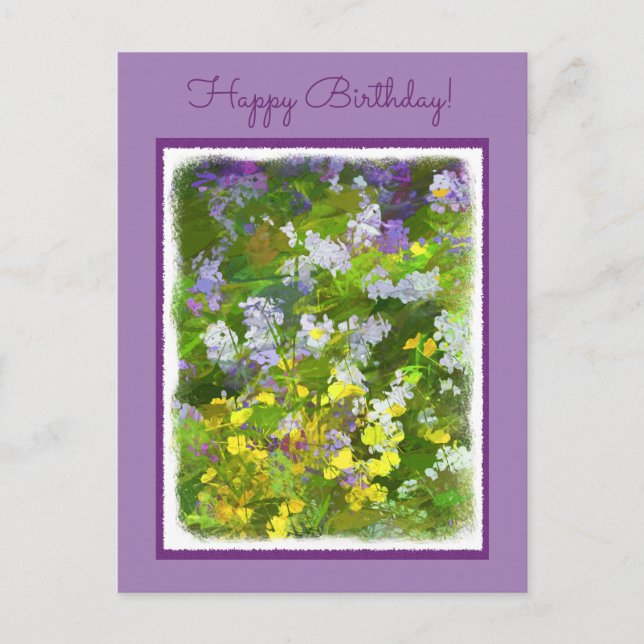 Wildblumen Impasto Malerei - Originelle Blume Kuns Postkarte (Vorderseite)