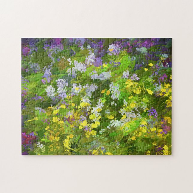 Wildblumen Impasto Malerei - Originelle Blume Kuns Puzzle (Horizontal)