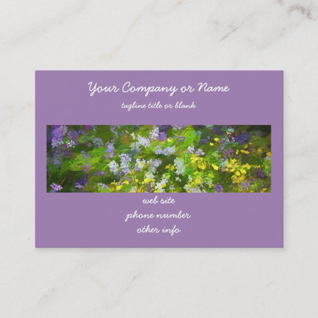 Wildblumen Impasto Malerei - Originelle Blume Kuns Visitenkarte (Vorderseite)