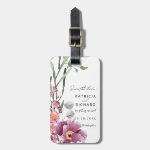 Wildblumen in Aquarellfarben speichern das Datum Gepäckanhänger